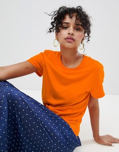 Классическая футболка с круглым вырезом Monki - Оранжевый