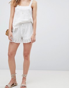 Хлопковые шорты с вышивкой ришелье ASOS DESIGN - Белый