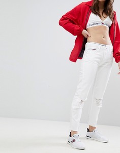 Прямые рваные джинсы Tommy Jeans - Белый