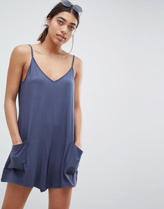 Трикотажный комбинезон с карманами ASOS DESIGN - Серый