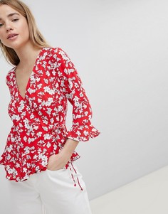 Блузка с запахом и цветочным принтом Pimkie - Мульти