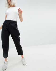 Черные широкие брюки со складками ASOS DESIGN - Черный