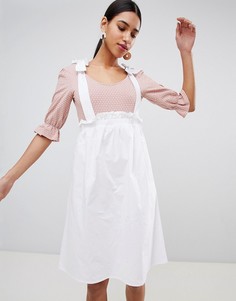 Боди в мелкий горошек Fashion Union - Бежевый