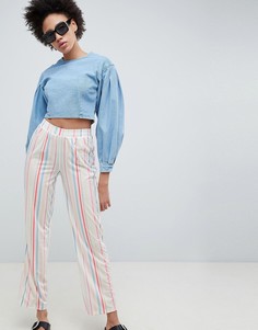 Прямые брюки в полоску ASOS DESIGN - Мульти