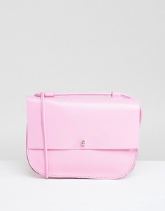 Кожаная сумка-седло с заклепками ASOS - Розовый