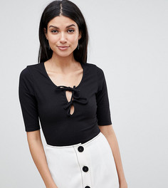 Черное боди с короткими рукавами ASOS DESIGN Tall - Черный