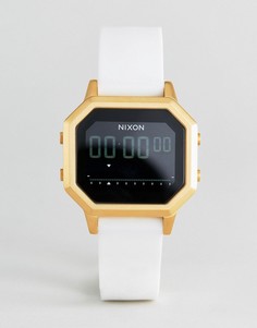 Электронные часы с белым силиконовым ремешком Nixon A1211 Siren - Белый