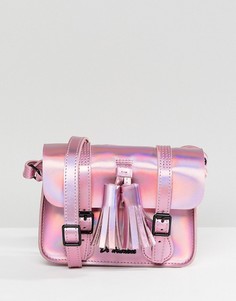 Переливающийся кожаный портфель мини Dr Martens 7 - Розовый