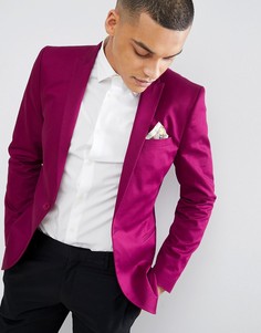 Блейзер супероблегающего кроя из хлопкового сатина ASOS DESIGN - Розовый