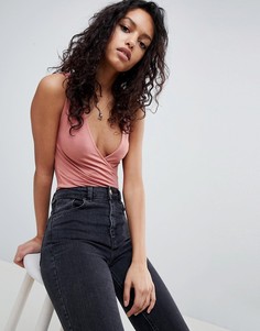 Боди без рукавов с запахом ASOS DESIGN - Красный