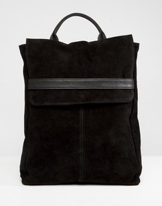 Замшевый рюкзак с ремешком ASOS DESIGN - Черный