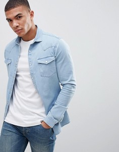 Приталенная джинсовая рубашка в стиле вестерн ASOS DESIGN - Синий