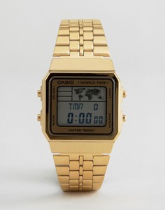 Цифровые часы с картой Casio A500WGA-1DF - Золотой