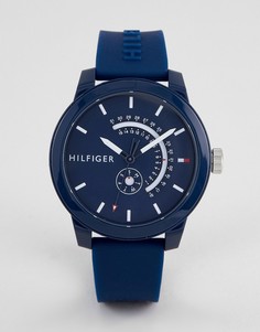 Темно-синие часы с силиконовым ремешком Tommy Hilfiger 1791482 - 44 мм - Темно-синий