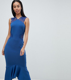 Платье миди с кружевными вставками ASOS DESIGN Tall - Синий