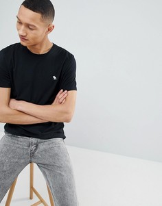 Черная футболка с круглым вырезом и логотипом Abercrombie &amp; Fitch - Черный
