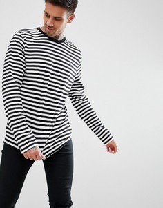 Футболка в полоску с вышивкой птиц boohooMAN - Черный