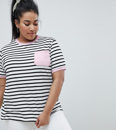 Футболка с карманом в полоску ASOS DESIGN Curve - Мульти
