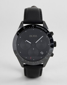 Черные часы с хронографом и кожаным ремешком BOSS 1513590 Talent - Черный