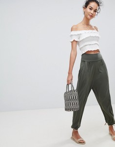 Трикотажные гаремные брюки ASOS DESIGN - Зеленый