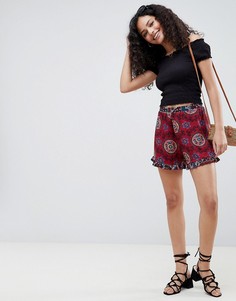 Шорты с принтом и оборками ASOS DESIGN - Мульти