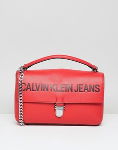 Сумка сэтчел с цепочкой Calvin Klein Jeans - Красный