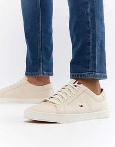 Розовые парусиновые кеды с логотипом-флагом Tommy Hilfiger - Розовый