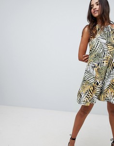 Свободное платье с пальмовым принтом Boohoo - Мульти