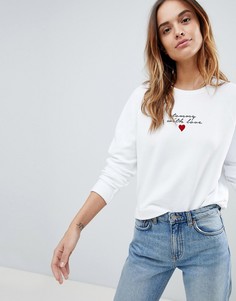 Белый свитшот с принтом Tommy Hilfiger - Белый