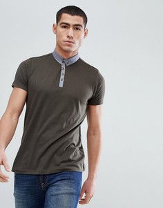 Поло с контрастным воротником из шамбре Brave Soul - Зеленый