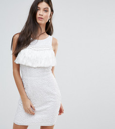 Платье мини с пайетками и кисточками Maya Petite - Белый