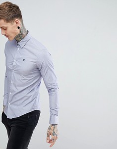 Темно-синяя фактурная рубашка Emporio Armani - Темно-синий