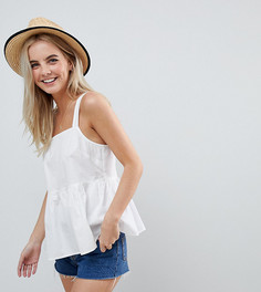 Хлопковый свободный топ на бретельках ASOS DESIGN Petite - Белый