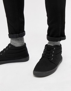Черные парусиновые ботинки чукка ASOS DESIGN - Черный