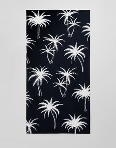 Полотенце с черно-белым пальмовым принтом ASOS DESIGN - Черный