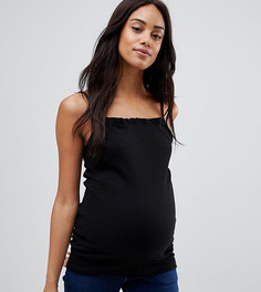 Топ на бретелях в рубчик ASOS DESIGN Maternity - Черный