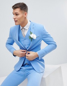 Голубой облегающий пиджак ASOS DESIGN - Синий