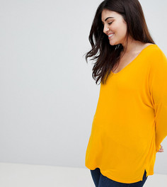 Желтый топ с длинными рукавами ASOS DESIGN Curve - Желтый