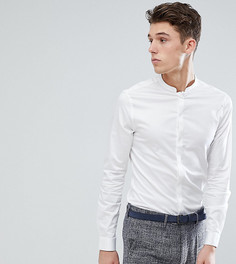 Облегающая рубашка с воротником в восточном стиле ASOS DESIGN Tall - Белый