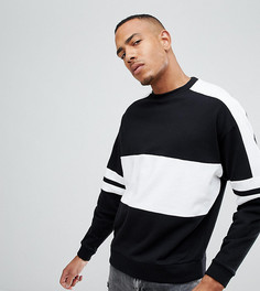 Oversize-свитшот колор блок ASOS DESIGN Tall - Черный