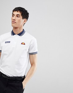 Белое поло с логотипом на груди ellesse - Белый