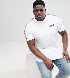 Белая футболка с отделкой в стиле колор блок ellesse PLUS - Белый