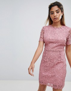 Кружевное платье мини Fashion Union - Розовый