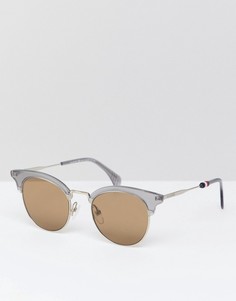 Серые солнцезащитные очки в стиле ретро Tommy Hilfiger - Серый