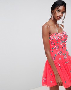Платье мини бандо из тюля ASOS EDITION - Розовый