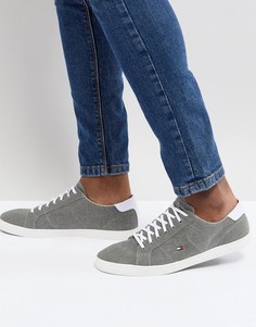 Серые парусиновые кеды с длинными шнурками Tommy Hilfiger Essential - Серый