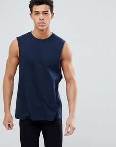 Темно-синяя майка с заниженными проймами ASOS DESIGN - Темно-синий