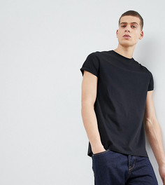 Черная футболка с отворотами на рукавах ASOS DESIGN TALL - Черный