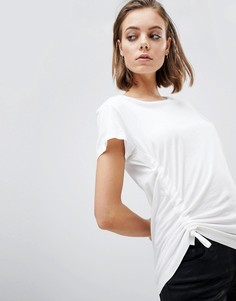 Трикотажная футболка со сборками и завязками AllSaints - Белый