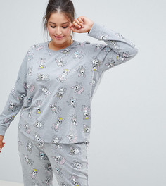 Свитшот ASOS DESIGN Curve Lounge Frenchie - Серый